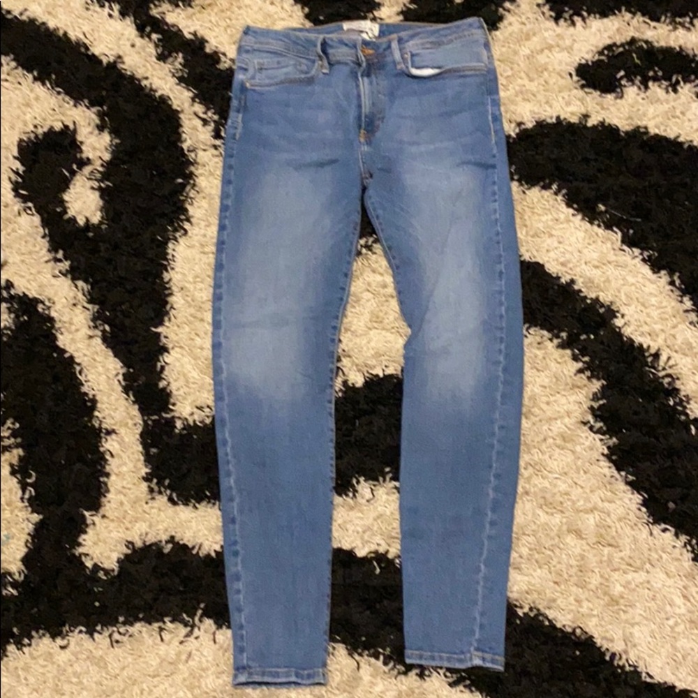 blue high waisted push up jeans